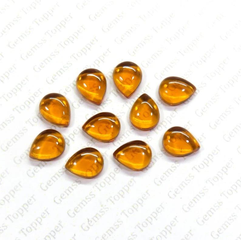 Brandy Quartz 9x12 mm Pear Cabochon